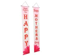 MUCKLILY 1 Paire Bannière Joyeuse des Mères Décoration Suspendue Polyester Résistante pour Porte Entrée Décor Intérieur Extérieur