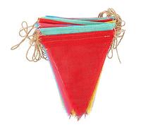 MUCKLILY 1 paquet Guirlande de Fanions Tissu Drapeaux Triangulaires Imitation Lin pour Décoration de Mariage et pour Événements Intérieurs et Extérieurs