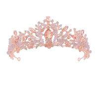 MUCKLILY 1 pièce Couronne de Mariage Chic Cristal avec Roses Diadème Élégant pour Mariée et Demoiselle Accessoire de Cheveux pour Événements Spéciaux et Célébrations