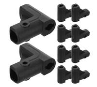 MUCKLILY 10 Connecteurs de Roue à Angle Droit en Plastique, Douille de Roulette Noire, Pièces de Support de Roue pour Chariot et Meubles, Assemblage de Chariot Roulant, Allées D'entrepôt