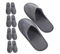 MUCKLILY 10 Paires Lot Chaussons Jetables Pliables pour Invités Intérieur et Hôtel Antidérapants pour Maison et Voyage