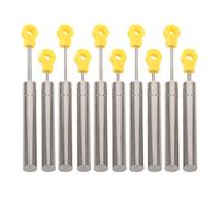 MUCKLILY 10 Pièces Amortisseur de Poubelle en Acier Inoxydable | Piston de Remplacement, du Bruit, Insert Tampon Plastique, pour Couvercles et Bacs Argentés