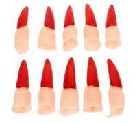 MUCKLILY 10 pièces Faux Ongles de Sorcière Réutilisables pour Halloween Accessoires Horreur Réalistes pour Décoration et Cosplay Ongles Rouges Effet Saisissant pour Fête et Maison Hantée