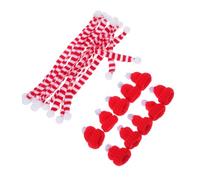 MUCKLILY 10ensembles Mini Écharpes Bonnets Noël Faire Soi-même Décoration Bouteille De Vin Poupée Activité Créative Famille