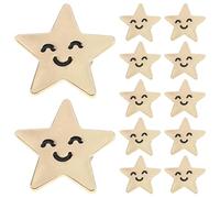 MUCKLILY 12 Pcs Broches Étoiles Dorées à 5 Branches Broches Décoratives Étoilées pour Costume, Fêtes Nationales et Partys Thématiques