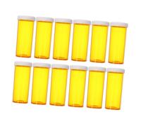 MUCKLILY 12 Pièces bouteilles distributrices de pilules casse de pilule de poche support de stockage de pilules pilulier vide flacon de vide piluliers Orange