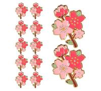 MUCKLILY 12 Pièces Épingle Cerisier en Alliage de Zinc pour Femmes, Accessoire Polyvalent Portable, Design Délicat de Fleur de Cerisier, pour Décorer Chemises et Vestes Printemps