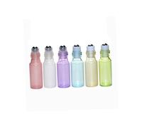 MUCKLILY 12 pièces Flacon Verre Portable pour Huiles Essentielles Bouteilles Rechargeables Anti-fuite Multicolores Or Vert Blanc Bleu Rose pour Aromathérapie et Voyage