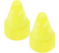 MUCKLILY 12 Pièces Petits Cônes en Plastique PE Jaunes, d'exercice | Délimiter un Terrain, Parcours D'obstacles, Forme Compacte, Portables et Légers, Grosse