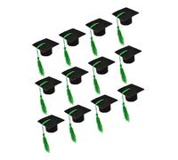 MUCKLILY 12pièces Mini Casquette De Remise De Diplôme Couvre-Bouteille De Chapeau Bouchon De Bouteille De Vin avec Pompon Décoratif pour Fête De Remise De Diplôme