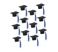 MUCKLILY 12pièces Mini Casquette De Remise De Diplôme Décoration pour Bouteille De Vin Bouchon De Bouteille De Chapeau De Graduation De Mini Chapeaux De Diplômé