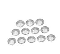 MUCKLILY 15 pièces Moules à Tartelettes Acier Inoxydable Réutilisables pour Pâtisserie Antidérapants à Cuisson Aux Œufs Résistants et Faciles à Nettoyer