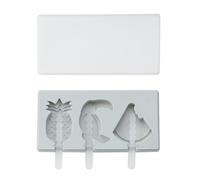 MUCKLILY 2 Ensembles Moule à Glace en Silicone Créatif pour DIY avec Couvercle, Réutilisable et Facile à Nettoyer, Forme Fruit et Oiseau, 3 Bâtonnets en Plastique Inclus