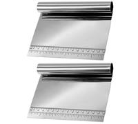 MUCKLILY 2 Hachoirs à Pâte Manuels en Acier Inoxydable Argenté avec Balance Intégrée, Racloir à Pâte Multifonction pour Découpe, Pétrissage et Mesure, Ustensile Cuisine Professionnel