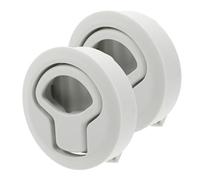 MUCKLILY 2 Jeux de Loquets de Porte Marine Encastrés 1/4 Poignée Ronde Blanche Loquet de Trappe pour Meuble de Bateau et Camping-Car Quincaillerie Robuste pour Trappe et Porte