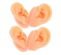 MUCKLILY 2 Paires Silicone Ear Model Left And Right Flexible Soft Fake Ears For Piercing Practice Jewelry Display And Acupuncture Teaching Tool Portable Training Aid