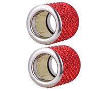 MUCKLILY 2 Pièces Anneau d'oreiller de tête de Voiture Accessoires de Voiture Auto décor Accessoires Voiture Accessoire d'appui-tête de Voiture en Strass Rouge