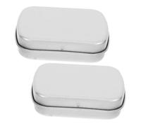 MUCKLILY 2 pièces Boîte de Rangement Métallique Portable pour Peinture Palette Aquarelle Mini avec Couvercle Boîte Compacte Argentée pour Artistes et Stockage de Peinture Voyage