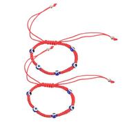 MUCKLILY 2 Pièces Bracelets Œil Maléfique Tressés Main Lot de Bracelets Réglables Unisexes Corde Bijoux de Poignet Charme et Protection pour Hommes et Femmes