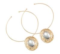 MUCKLILY 2 pièces Collier Femme Alliage Doré Style Exagéré et Rétro Pendentif Cercle Élégant pour Fille et Ado Bijoux Légers et Résistants pour Tenue Chic