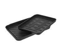 MUCKLILY 2 Pièces Coussinet de Plaque à Chaussures Tapis pour entrée de Chaussures Plateau de décongélation Tapis de démarrage Plateaux de Bottes à Chaussures Tapis d'entrée Plastique Noir