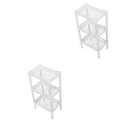 MUCKLILY 2 Pièces étagère de Salle de Bain étagère à épices Petit Trois Cas Rack de Stockage de Bureau Organisateur d'accessoires de Salle de Bain Plastique Blanche