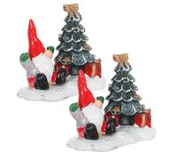 MUCKLILY 2 Pièces Figurine Arbre de Noël en Résine Père Noël et Sapin Miniature | Décoration pour Vitrine de Centre Commercial, Petit Agencement de Saison, Design Élégant et Finition Soignée