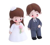 MUCKLILY 2 Pièces Figurines de Gâteau de Mariage Décorations Élégantes pour Mariés pour Célébrations Anniversaire Fiançailles Ajout à Votre Gâteau Décoration Intérieure