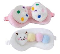 MUCKLILY 2 pièces Masque de Sommeil Élastique pour Garçon Fille Couverture des Yeux Douce et Confortable pour Siestes Nuits Design avec Nœud