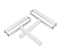 MUCKLILY 2 Pièces Outil de Pose de Film pour Écran, Rouleau de Pression en Acier Inoxydable et Silicone, Réutilisable, Blanc, pour Films de Protection et Appareils Mobiles, Application