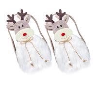 MUCKLILY 2 Pièces Paquet Présent de Noël Pochette D'emballage Présent Tissu à Main pour Ranger et Emballer de Petits Objets Fête de Noël