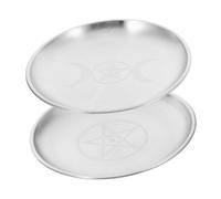 MUCKLILY 2 Pièces Plateau de Bols de Prière Décoratifs Forme de Pentagramme pour Bougies Offrandes Accessoire de Décoration Intérieure