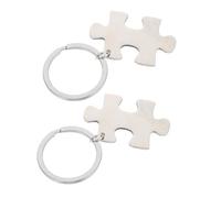 MUCKLILY 2 pièces Porte Clés Puzzle Acier Inoxydable Résistant pour Couple Saint Valentin et Corrosion Accessoire Unique pour Amoureux et Famille