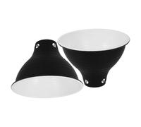 MUCKLILY 2 Pièces pour Lampe Reptile avec Abat-jour Réfléchissant Noir et Blanc Capuchon Lampe Chauffante Résistant Haute Température pour Terrarium Basking