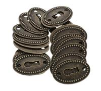 MUCKLILY 20 pièces Plaques Ovale Décoratives pour Serrure Protège de Clé pour Tiroir et Armoire Enjoliveur Vintage Alliage Cache Serrure Facile à Installer Protection et Rénovation