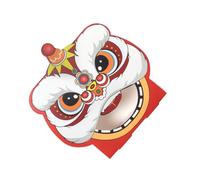 MUCKLILY 24 Boîtes à Bonbons en Carton Forme Sachet Amulette Lionceau, Coffret du Festival du Printemps, Emballage Festif pour Friandises et Petits Présents, Décoration pour Fêtes et