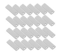 MUCKLILY 25 Pièces Stainless Steel Rectangle Keychain Blanks Metal Tags For DIY Jewelry Making And Pet Id