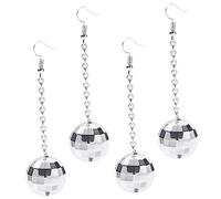 MUCKLILY 2paires Boucles Oreilles Disco Ball Forme De Boule Lot Pour Femme Accessoires De Fête Décoratifs Pendants