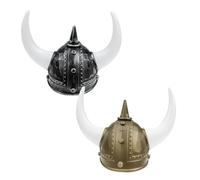 MUCKLILY 2pièces Chapeaux Médiévaux pour Adultes Casques à Cornes de Taureau pour Carnaval Coiffes Nordiques pour Halloween Accessoires de Déguisement pour Fête Renaissance