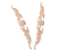 MUCKLILY 2pièces Lot de Appliques Bois Sculptées Décoratives pour Portes Et Armoires Exquises Appliques Bois pour Meubles