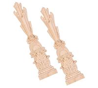 MUCKLILY 2pièces Lot de Appliques Décoratives Bois pour Armoires Et Portes De Meubles Appliques Sculptées Bois Vintage pour Décoration Intérieure