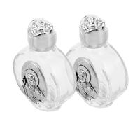 MUCKLILY 2pièces Lot de Bouteilles Eau Verre avec Motif Religieux Relief Portables Décorations pour Mariage Et Baptême