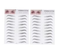MUCKLILY 2pièces Lot De Sourcils Temporaires Autocollants Pour Faux Sourcils Transferts Patchs De Beauté Toilettage Noirs