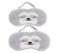 MUCKLILY 2pièces Masque De Sommeil Pour Garçon Fille Lot De Bandeau Occultant Peluche Cache-yeux Pour Voyages Bureau Maison