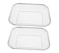 MUCKLILY 2pièces Panier Maille Lave Vaisselle Acier Inoxydable Égouttoir Bols Ustensiles Couverts Plat Cuisine Organisateur Accessoire Vaisselle Fin Support Séchage