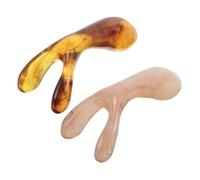 MUCKLILY 2pièces Peigne De Massage Tête Résine Avec Double Fourche Outil De Grattage Pour Relaxation Et Soulagement Tensions Pour Salons De Coloris
