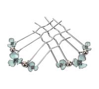 MUCKLILY 2pièces Peignes à Cheveux Latéraux Forme de U Quatre Dents pour Coiffage Facile Ornés de Fausses Perles et Fleurs pour Mariages et Fêtes