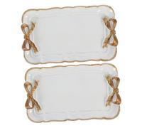 MUCKLILY 2pièces Plateau De Service Décoratif Vintage Forme De Nœud Assiette à Dessert pour Cuisine Salle De Bain Apéritif Réception