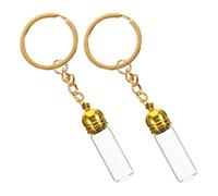 MUCKLILY 2pièces Porte-clés Fiole Verre Pendentif Fiole Verre Porte-clés Petits Pots Petites Bouteilles à Souhaits Petits Pots Petites Porte-clés De Rangement Porte-parfum