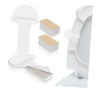 MUCKLILY 2Pièces Rehausseur de Siège de Toilette avec Poignées Lot de Outil Adhésif Pratique pour Couvercle Accessoire Hygiénique pour Salle de Bain Compatible avec Tous les Abattants